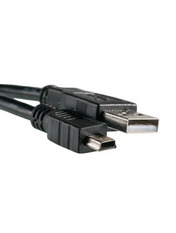 Кабель синхронізації PowerPlant USB to miniUSB 0,5 0,5m Чорний (KD00AS1219)