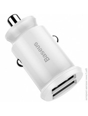 Автомобільний зарядний пристрій Baseus Grain 24W White 2 USB-A White (CCALL-ML02) 2 USB-A Відсутній