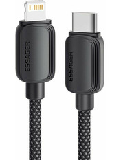 Кабель синхронізації Essager Breeze Type-C to Lightning Ні 1 Black 20W 1m Black (EXCTL-WL01-P)