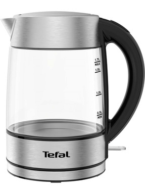 Електрочайник Tefal Glass Kettle Silver/Black (KI772D38)