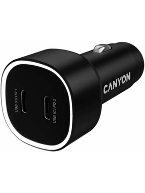 Автомобільний зарядний пристрій Canyon OnDrive 60 60W 2 USB-C Black (CNE-CCABR3CC)