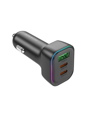 Автомобільний зарядний пристрій Borofone BZ28C Trophie 60W 1 USB-A + 2 USB-C Black
