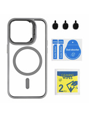 Чохол Stand Case with MagSafe and Camera Lenses для Apple iPhone 15 Pro Grey Grey (6983471025)