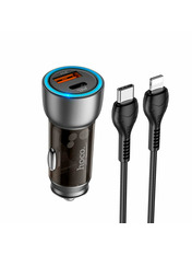 Автомобільний зарядний пристрій Hoco NZ8 Sprinter 18W Brown Lightning 1 USB-A + 1 USB-C +кабель Lightning Brown 1 USB-A + 1 USB-C