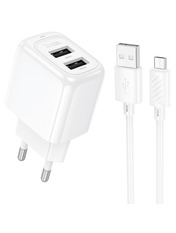 Мережевий зарядний пристрій Hoco CS51A Surplus (2 USB-A) 12W White
