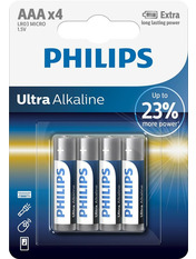 Батарейка Philips Ultra Alkaline AAA Alkaline 4 4шт (LR03E4B/10)