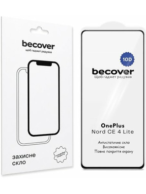 Захисне скло BeCover 10D для OnePlus Nord CE 4 Lite глянсове (715712) Black