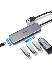 USB-хаб Ugreen CM219 USB 3.0 (4xUSB 3.0) з додатковим живленням Grey (UGR-50985)