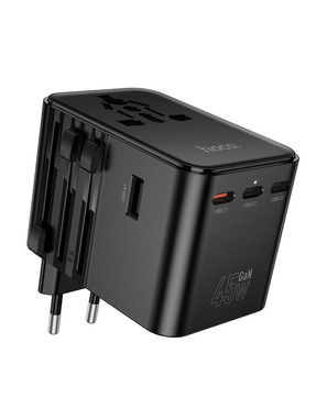 Мережевий зарядний пристрій Hoco AC32 (2 USB-A + 3 USB-C) 45W Black
