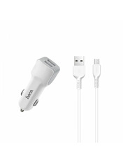 Автомобільний зарядний пристрій Hoco Z23 Grand Style 18W 2 USB-A +кабель MicroUSB White MicroUSB 2 USB-A White