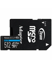 Карта пам'яті Team 512 ГБ microSDXC 512GB Class 10 UHS-I + SD-adapter (TEAUSDX512GIV30A103)