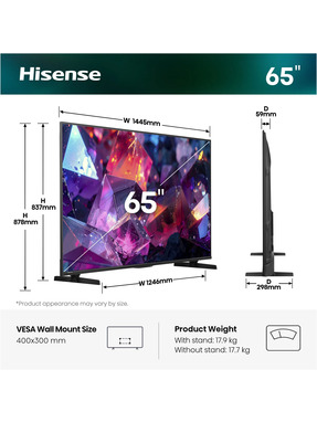 Телевізор Hisense E7S Pro 65" Smart TV Black (65E7S Pro)