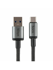 Кабель синхронізації Hoco US10 Type-C to Type-C 60W 0,5m Black