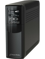 ДБЖ PowerWaLker Basic VI LCD 2 x 12V/9Ah 900 1500 CSW (900W) LCD EURO Black (10121114)