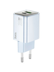 Мережевий зарядний пристрій Hoco N46 Glorious Blue (1 USB-A + 1 USB-C) 20W Blue