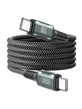 Кабель синхронізації XO NB-Q267 Magnetic Braided Type-C to Type-C 60W 1m Black