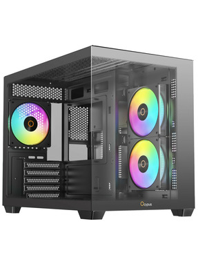 Корпус Ocypus Gamma C54 Tempered Glass  Midi-Tower Black (GAMMA-C54-BKD300XX-GL)