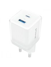 Мережевий зарядний пристрій Proove Pure GaN Plus White (1 USB-A + 1 USB-C) 30W White