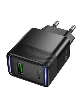Мережевий зарядний пристрій Hoco CS111A Multi-Protocol (1 USB-A) 22,5W Black