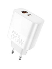 Мережевий зарядний пристрій WUW C208 (1 USB-A + 1 USB-C) 30W White 1 USB-A + 1 USB-C White Відсутній 30