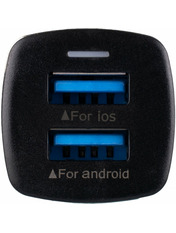 Автомобільний зарядний пристрій Gelius GP-CC01 15W MicroUSB 2 USB-A Black 2 USB-A + кабель MicroUSB Black (92663)