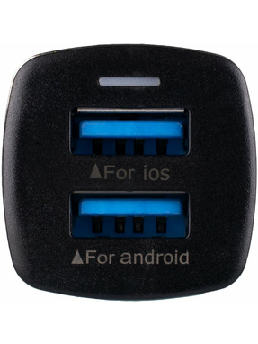 Автомобільний зарядний пристрій Gelius GP-CC01 15W 2 USB-A + кабель MicroUSB Black (92663)