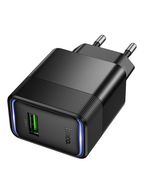 Мережевий зарядний пристрій Hoco CS111A Multi-Protocol (1 USB-A) 22,5W Black