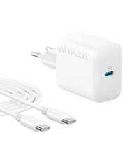 Мережевий зарядний пристрій Anker PowerPort 312 (1 USB-C) 20W + кабель Type-C to Type-C White (B2347G21) Type-C to Type-C White 1 USB-C