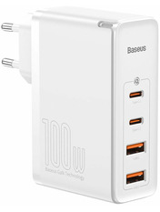 Мережевий зарядний пристрій Baseus GaN2 Pro White (2 USB-A + 2 USB-C) 100W White (CCGAN2P-L02)