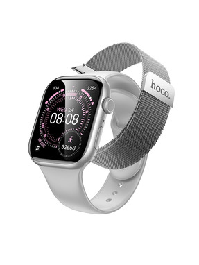 Смарт-годинник Hoco Y42 Silver Plastic Case with Silver Milan Loop