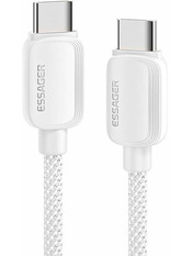 Кабель синхронізації Essager Breeze Type-C to Type-C 1 Ні White 100W 1m White (EXCTT1-WL02-P)