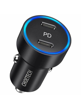 Автомобільний зарядний пристрій Choetech * 36W 2 USB-C Silver (C0054)