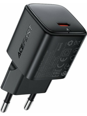 Мережевий зарядний пристрій ACEFAST A118 GaN (1 USB-C) 30W Black (6974316284994)