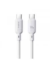 Кабель синхронізації Baseus Silky Type-C to Type-C White 1 100W 1m White (P10377704213-00)
