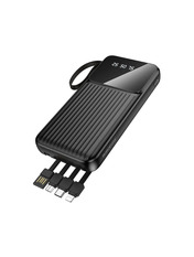 Павербанк Borofone BJ76 Smart power bank with 4 cables 1xUSB-C + 2xUSB-A 10000 Black 10W 10000mAh Black 10