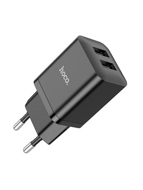 Мережевий зарядний пристрій Hoco N25 (2 USB-A) 10,5W Black