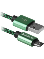 Кабель синхронізації Defender USB08-03T USB to microUSB Green 1m Green (87804)