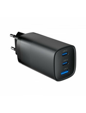 Мережевий зарядний пристрій Gembird TA-UC-PDQC65-01-BK (1 USB-A + 2 USB-C) 65W Black (TA-UC-PDQC65-01-BK)
