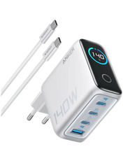 Мережевий зарядний пристрій Anker Laptop GaN Charger (1 USB-A + 3 USB-C) 140W Silver (B2697G41)