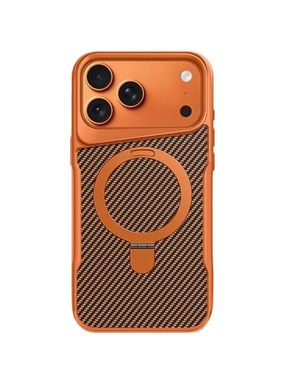 Чохол Metal Buttons with MagSafe Carbon Ring для Apple iPhone 17 Pro Max Orange (6938270519)