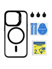 Чохол Stand Case with MagSafe and Camera Lenses для Apple iPhone 15 Pro Black Black (6927845103)