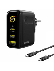 Мережевий зарядний пристрій Baseus PicoGo AE21 Black Type-C to Type-C 100 1 USB-A + 2 USB-C (1 USB-A + 2 USB-C) 100W + кабель Type-C to Type-C Black (E0121B00)