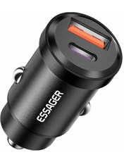 Автомобільний зарядний пристрій Essager Gyroscope Mini 45W Відсутній Black 1 USB-A + 1 USB-C 1 USB-A + 1 USB-C Black (ECCAC45-TL01-Z)