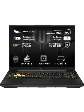 Ноутбук Asus TUF Gaming F16 FX607VJB-RL104 (90NR0MZ6-M005L0) Mecha Gray