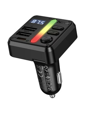 Автомобільний трансмітер Hoco E89 Libre 45W (1 USB-A + 1 USB-C) Black
