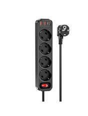 Мережевий фільтр Hoco NS1 4/1,8m Black