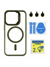 Чохол Stand Case with MagSafe and Camera Lenses для Apple iPhone 15 Pro Green Green (6927481053)