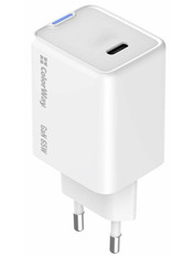 Мережевий зарядний пристрій ColorWay GaN Mini 1 USB-C Відсутній White 65 (1 USB-C) 65W White