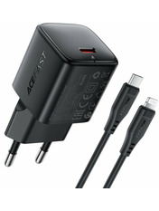 Мережевий зарядний пристрій ACEFAST A118 GaN 30 1 USB-C Type-C to Lightning Black (1 USB-C) 30W + кабель Type-C to Lightning Black (6974316285182)