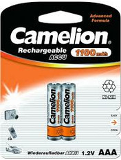 Акумуляторна батарейка Camelion AAA/R03 AAA Ni-MH 1100mAh 2шт (NH-AAA1100BP2)
